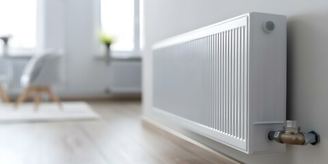 Create modern energyefficient heating system with smart thermostats radiators and underfloor heating. Concept Smart Thermostats, Radiant Radiators, Underfloor Heating, Energy Efficiency