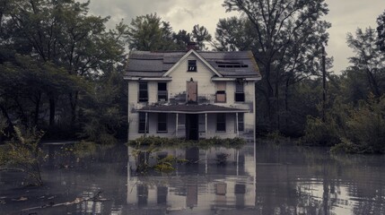 Fototapeta premium A Flooded House with Water Stains
