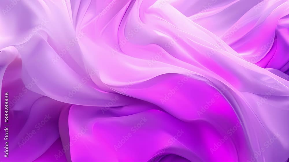 Poster soft lilac fabric twirling and twisting in the wind creating a dreamy and ethereal atmosphere on a c