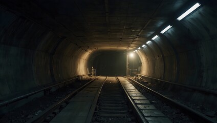 Obraz premium A short story about a clandestine meeting at a futuristic nexus of underground tunnels ai_generated