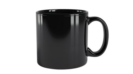 Black cup on a transparent background