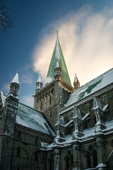 Trondheim - Norway. The majestic Nidarosdomen - Nidaros Cathedral a historical and architectural landmark