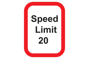 Speed Limit Road Sign in 10 Km/Hour