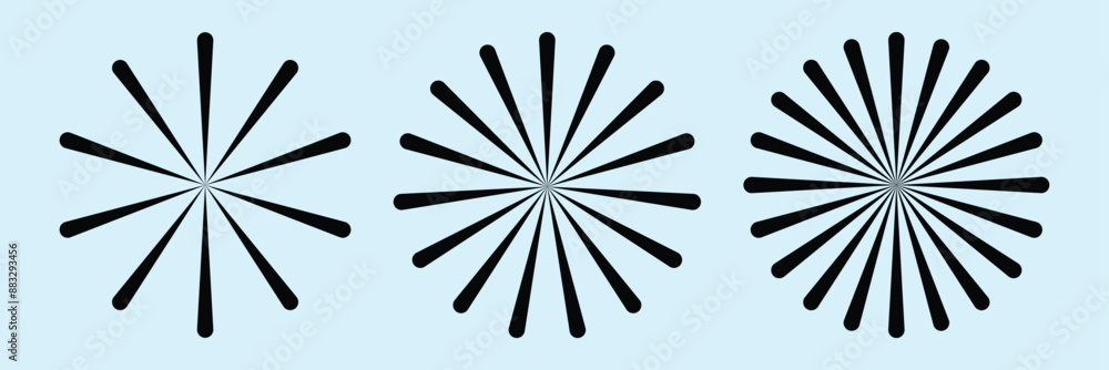 Poster radial circle lines. circular lines elements. symbol of sun star rays. flat design elements. spokes 