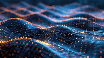 Techno waves merging with blockchain network