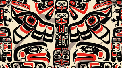 A colorful and intricate design of birds and other animals