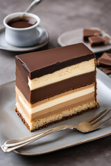 chocolate cake and coffee