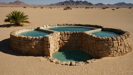 Fototapeta premium The allure of an oasis rumored to have mystical healing powers ai_generated