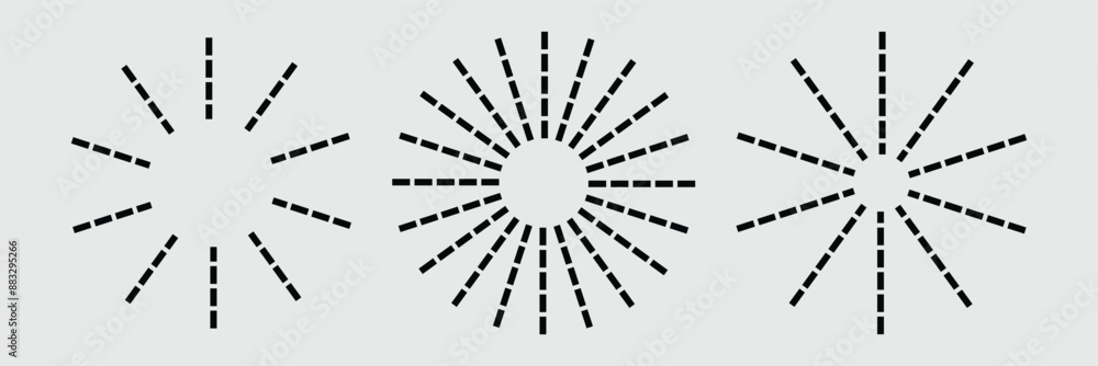 Poster radial circle lines. circular lines elements. symbol of sun star rays. flat design elements. spokes 