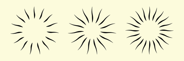 Radial circle. Monochrome Sunburst Frame.