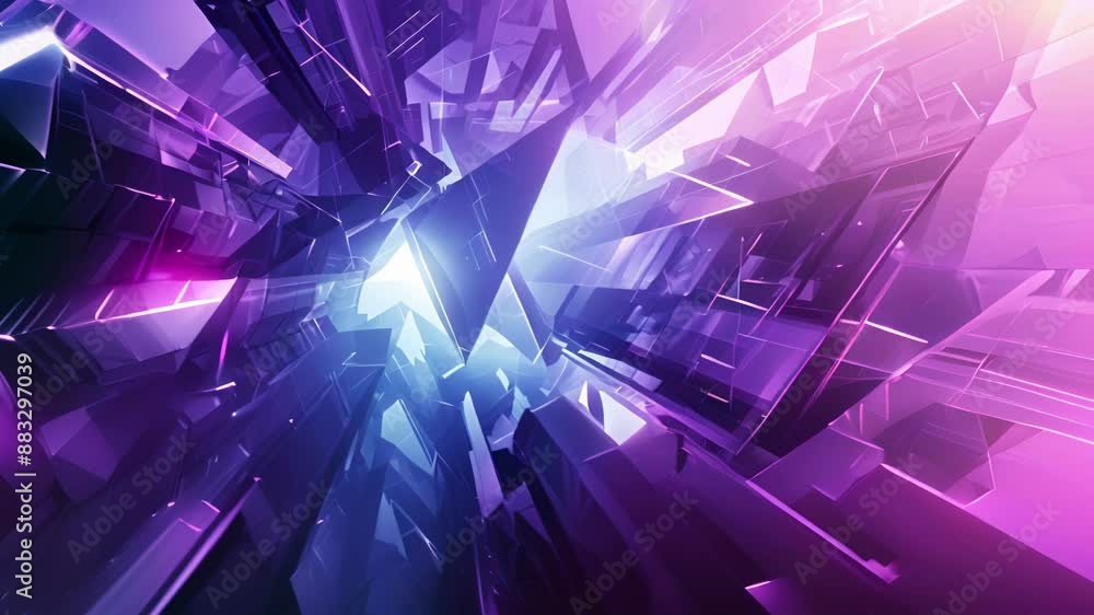 Poster an abstract geometric depiction of the celestial realm with angular shapes in varying shades of midn