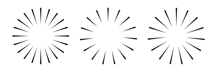 Radial circle. Monochrome Sunburst Frame.
