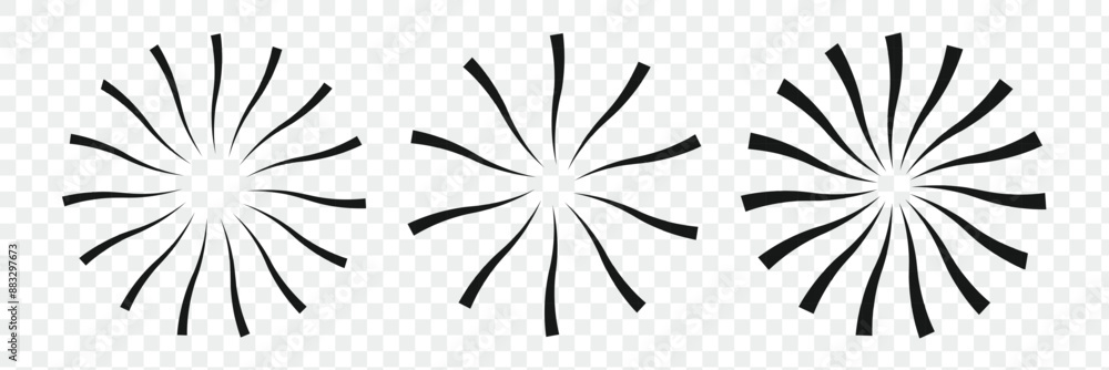 Poster radial circle lines. circular lines elements. symbol of sun star rays. flat design elements. spokes 