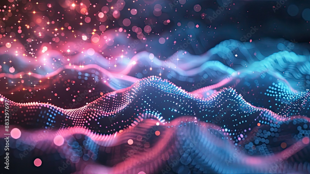 Poster technology particle abstract background