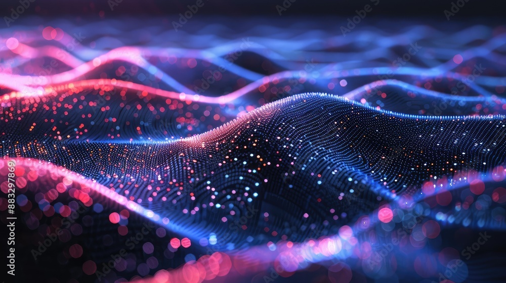 Aufkleber technology particle abstract background