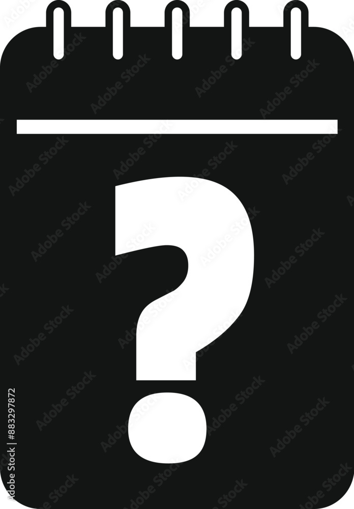 Poster notepad with question mark showing frequently asked questions and doubts