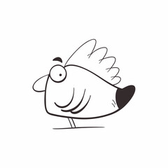 Hen Icon Vector Art Illustration On White Background