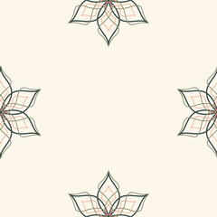 A Simple Geometric Line Art  Flowers