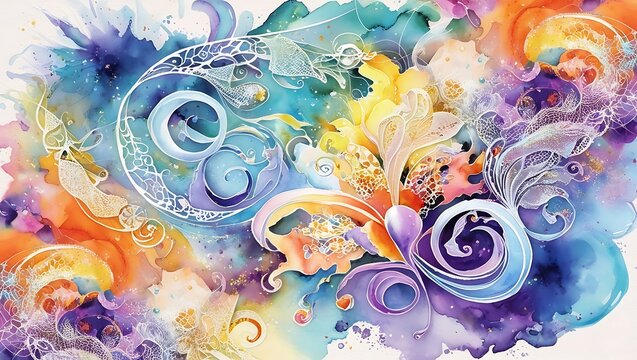 Vibrant abstract watercolor background design handspring