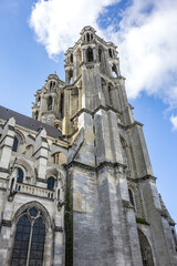 Laon Cathedral (Notre-Dame de Laon), Catholic Cathedral, one of most important examples of Gothic architecture (from XII and XIII centuries). Laon, Aisne, France.