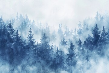 Forest in the Mist: Watercolors depict the beauty of nature