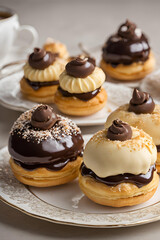 chocolate cake with cream and chocolate