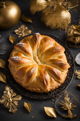apple pie with nuts and cinnamon