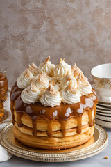 cake with cream and chocolate