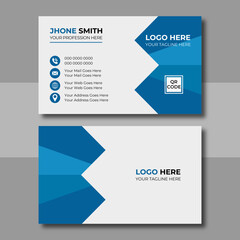 Fototapeta premium Modern business card design . double sided business card design template . blue color business card design 