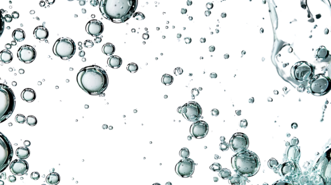 Water bubbles on a transparent background