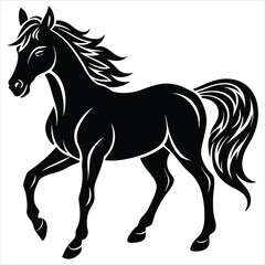 Horse silhouette vector illustration on white background