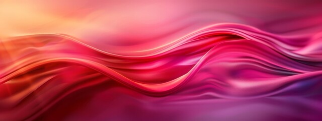 Fototapeta premium A digital image of a pink-orange wave overlaid on a pink-purple backdrop, featuring a yellow center ..Or, for a