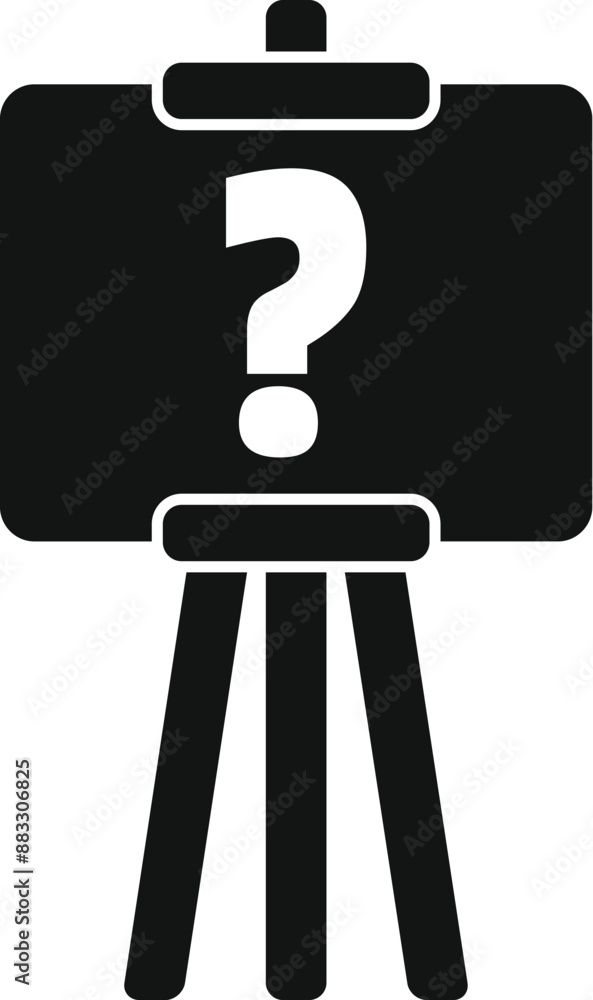 Poster black board showing question mark icon representing frequently asked questions