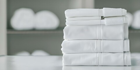 Laundry service specializing in white linens for institutions and industries. Concept Commercial Laundry, White Linens, Institutional Services, Industrial Laundry, Specialty Cleaning