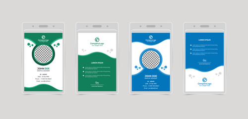 Modern business creative corporate company employee id card design with mockup template