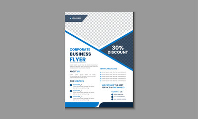 Flexible Business Modern Editable Marketing Digital Flyer Design Print Ready Corporate Brochure layout Poster Advertisement Marketing Agency Use For Business Promotion With Blue Color And Black 