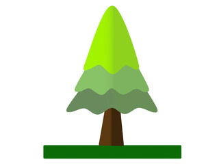 Simple flat of tree isolated  on white background