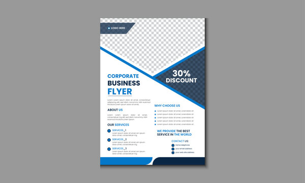 Flexible Business Modern Editable Marketing Digital Flyer Design Print Ready Corporate Brochure layout Poster Advertisement Marketing Agency Use For Business Promotion With Blue Color And Black 