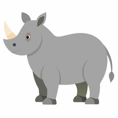 Rhino Animal Silhouette Vector Illustration