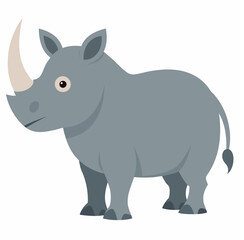 Rhino Animal Silhouette Vector Illustration
