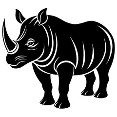 Rhino Animal Silhouette Vector Illustration