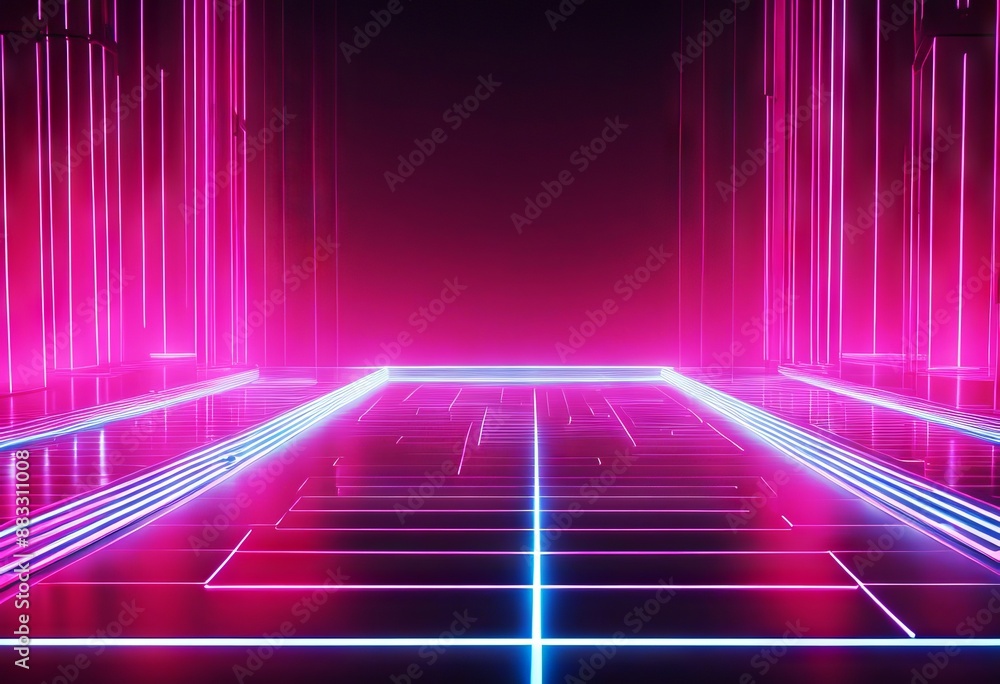 Poster abstract stage show render geometric frames three dimensional lines laser space blank background fra