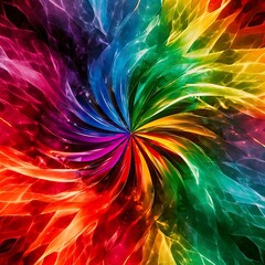 a colorful design with a multicolored flower design.
