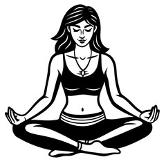 Yoga pose silhouette vector illustration on on white background