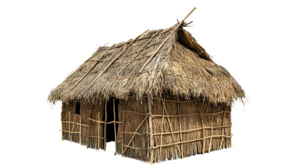 Straw house on a transparent background