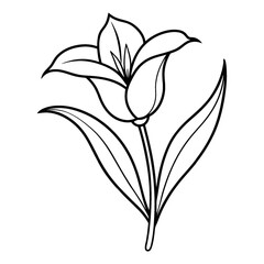 A line drawing of a flower.