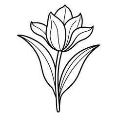 A line drawing of a flower.