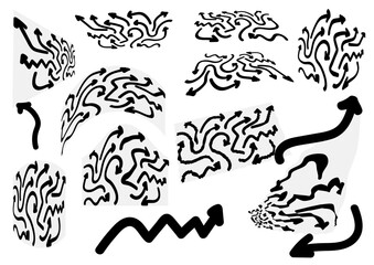 set of flat patterns with perspective arrows