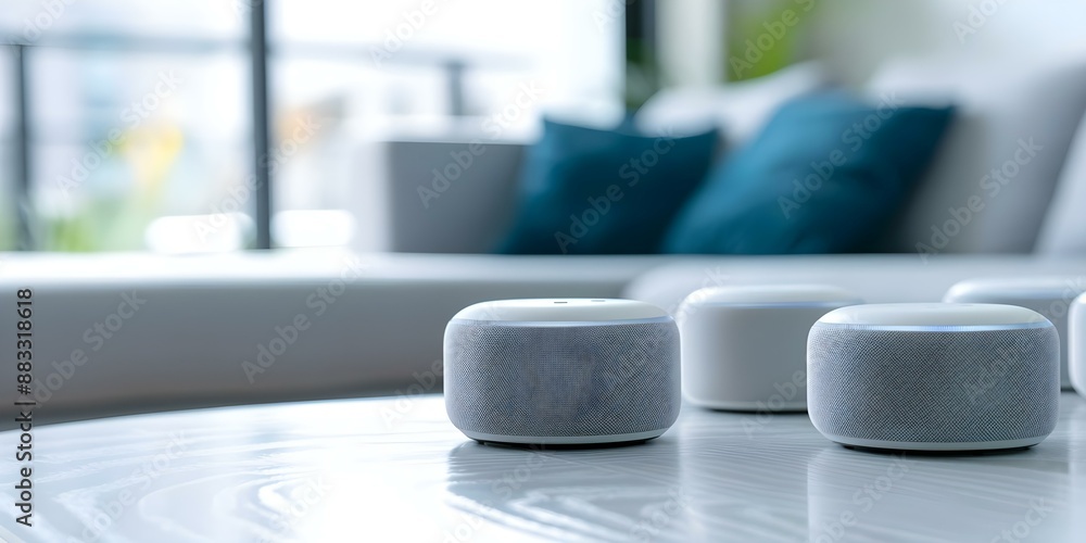 Poster smart devices enhancing convenience and efficiency in a modern home setup. concept home automation, 