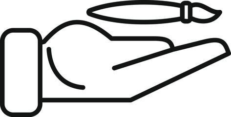 Hand is holding a paint brush, symbolizing artistic creation and inspiration